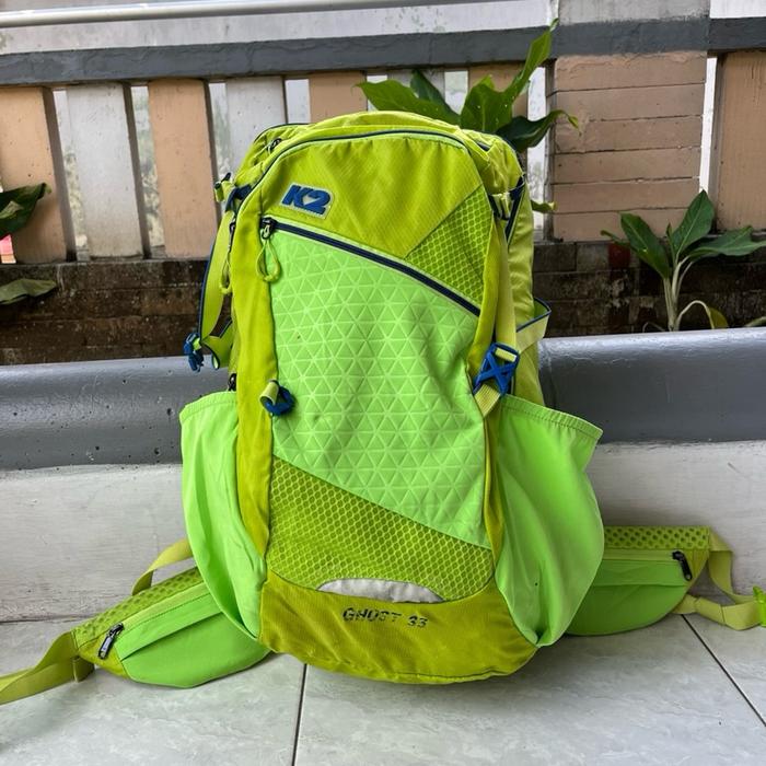 ransel tas second carrier outdoor K2 ghost 33L hijau cerah pria wanita muat leptop untuk kerja olahr
