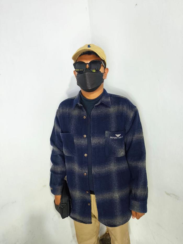 KEMEJA LUARAN PRIA KEMEJA JAKET LUXURY EMPORIO ARMANY VETERANO OUTER WOOL