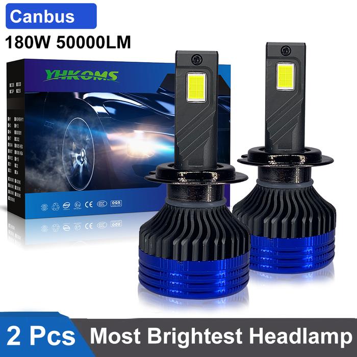 YHKOMS 180W 50000LM H7 LED Canbus H4 9005 HB3 9006 HB4 LED