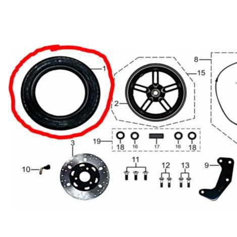 Ban Depan Belakang Motor Listrik Ukuran 90/90-10 S Viar Q1