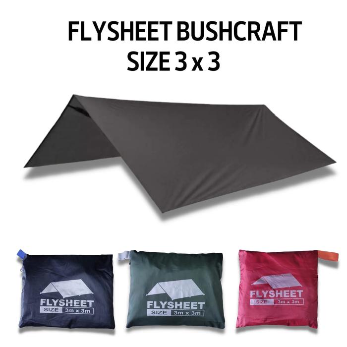 [COD] Flysheet 3x3/ flesit tenda /flyshet atap tenda bushcraft / flysheet 3x3 waterproof/ flysheet 3