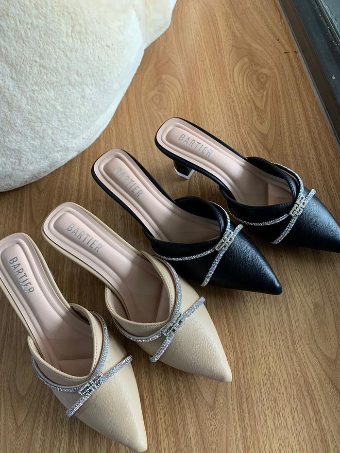 Sandal Sepatu Wanita Bartier QYXH50-359 Hitam & Khaki