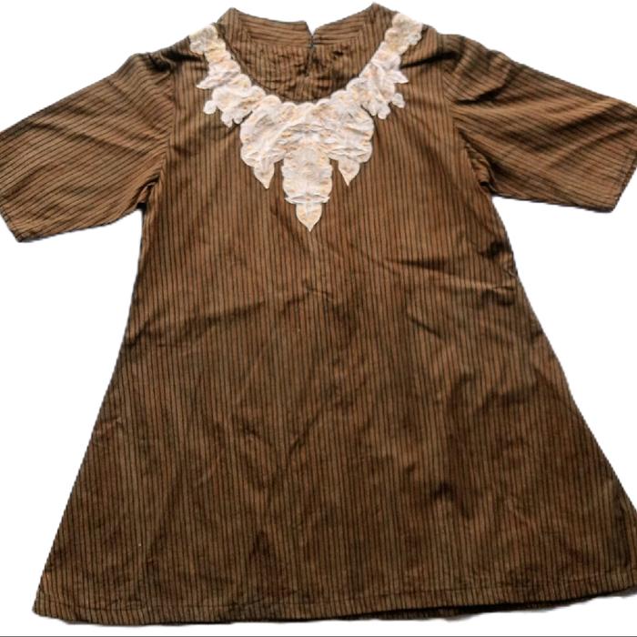 Dress lurik cantik produksi Buah Budaya Casual Gaun Wanita Remaja Baju Dewasa