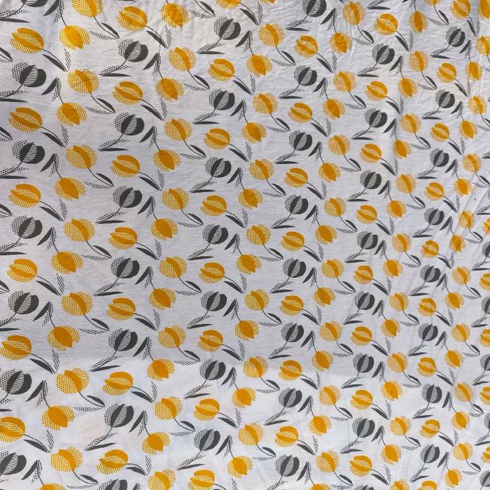 Kain Rayon Viscose Motif Bunga Tulip Tekstur Mewah Elegan dan Mengembang untuk Kebaya Gaun Pesta dan