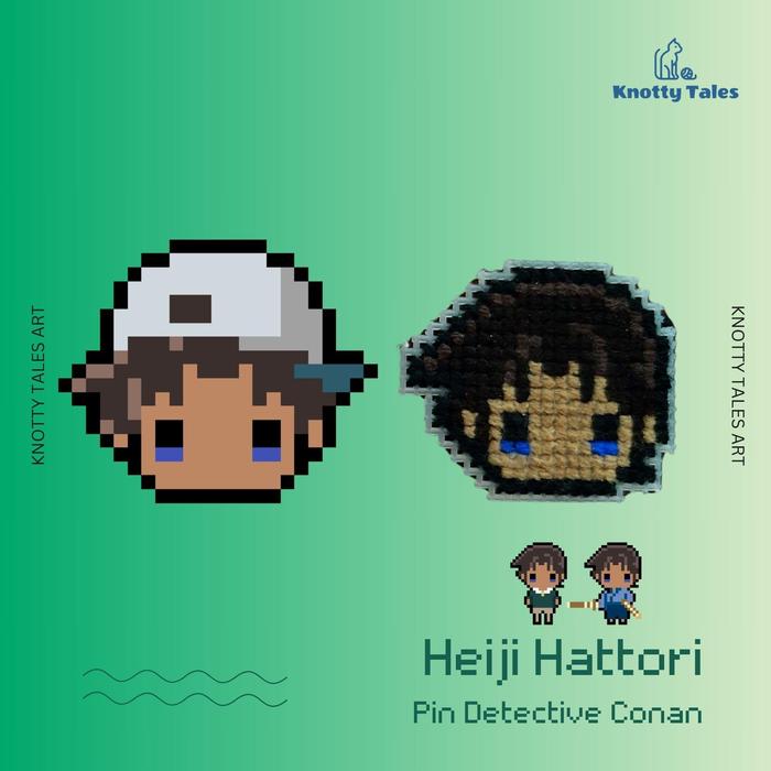 Heiji Hattori Pin Button Emblem Detektif Conan Merchandise Anime Handmade