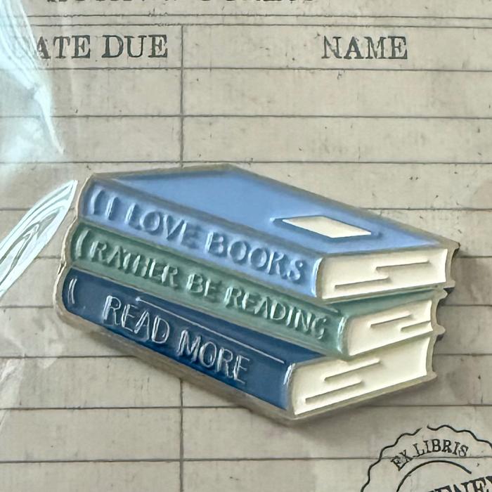 Pin brooch bros book UK steel metal besi book lovers