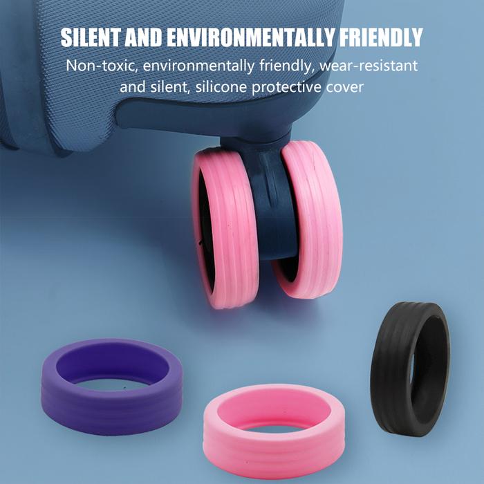 32/8Pcs Thicken Texture Silicone Wheels Protector For Luggage Reduce Noise Travel Luggage Wheels Cov