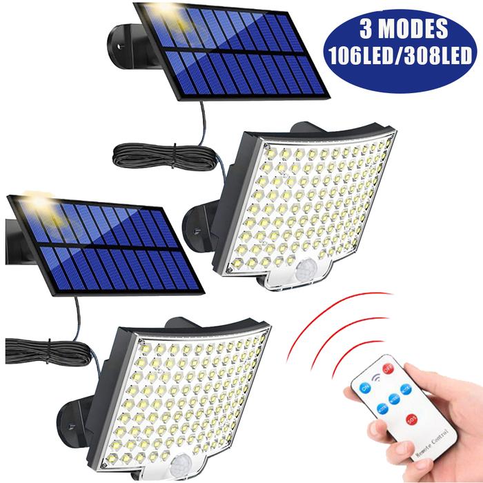 106/308LED Solar Light 3 Modes Waterproof Solar Powered Wall Light