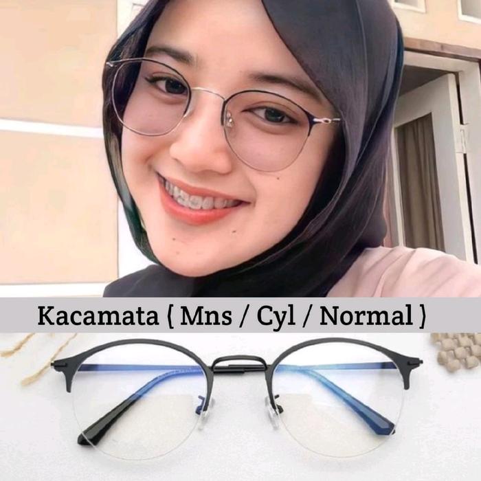 KACA MATA 1303 PHOTOCROMIC / ANTI RADIASI BLUERAY / FREE BOX + LAP + CAIRAN PEMBERSIH / Perempuan &