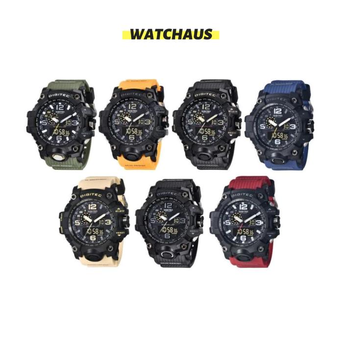 JAM TANGAN PRIA DIGITEC DA2093 DA-2093 DA2093T DA-2093T RUBBER STRAP