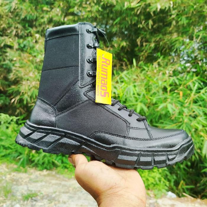 Terbaru Rumaos zadah 01 sepatu PDL TNI polri security kulit hitam ankle boots lapangan dinas