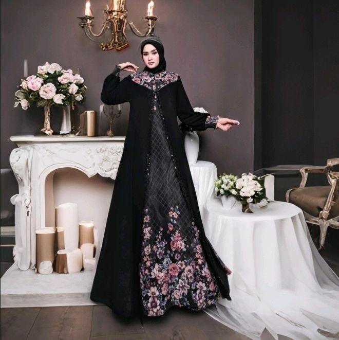 DINDA GAMIS SYARI CERUTY SET HIJAB SEGI 4 BUSUI