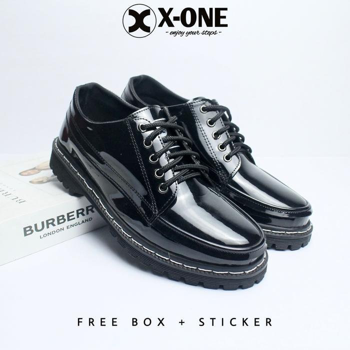 Terbaru Sepatu Formal Pria | X-One Footwear “Jossie Docmart” Hitam Docmart Brand Lokal