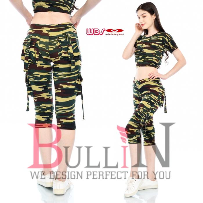 Celana senam army loreng kantong pendek wanita / Celana olahraga pendek