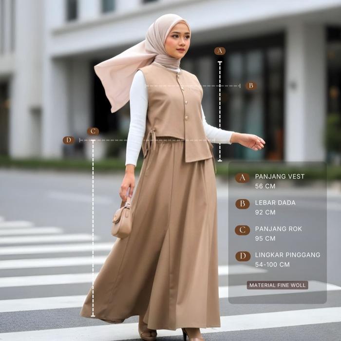 Azamka [NEW] - One Set Calme Series - Setelan Aesthetic Vest & Rok Exclusive Vintage Premium - Setel