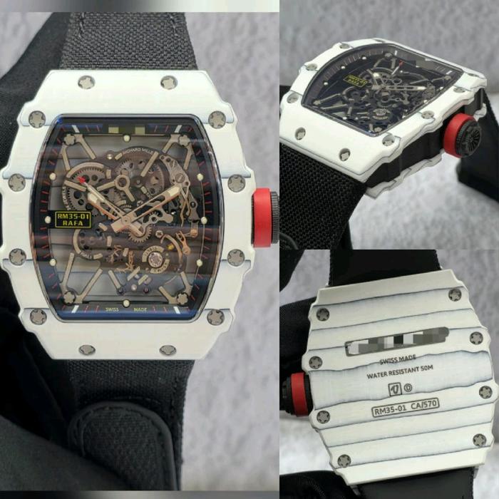 Dr.Jam II RM RM35 35-01 WHITE CARBON RMF 43MM BLACK NYLON STRAP TIER 5
