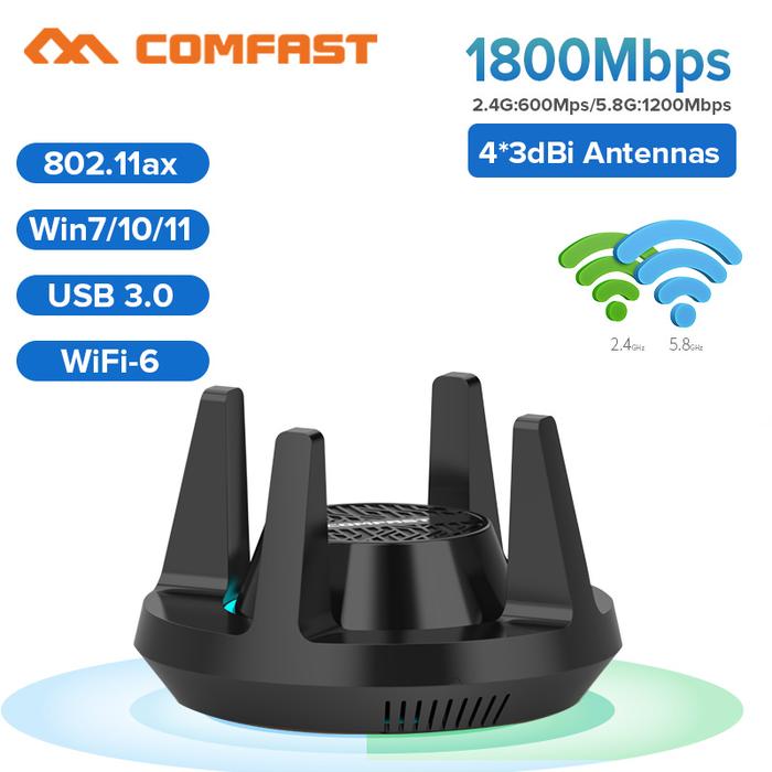 Powerful CF-959AX WiFi 6 USB Adapter 2.4G & 5G AX1800 High Speed