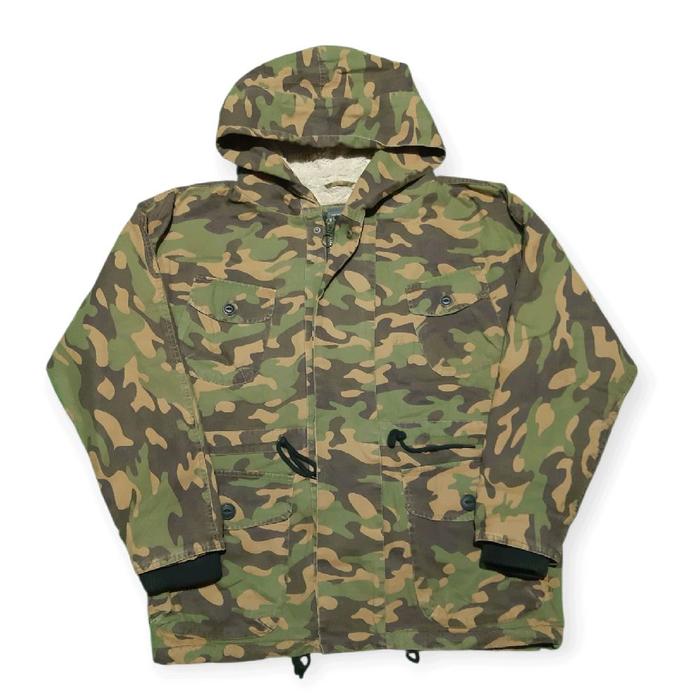 Zara Man Parka Camo sherpa hodded jacket
