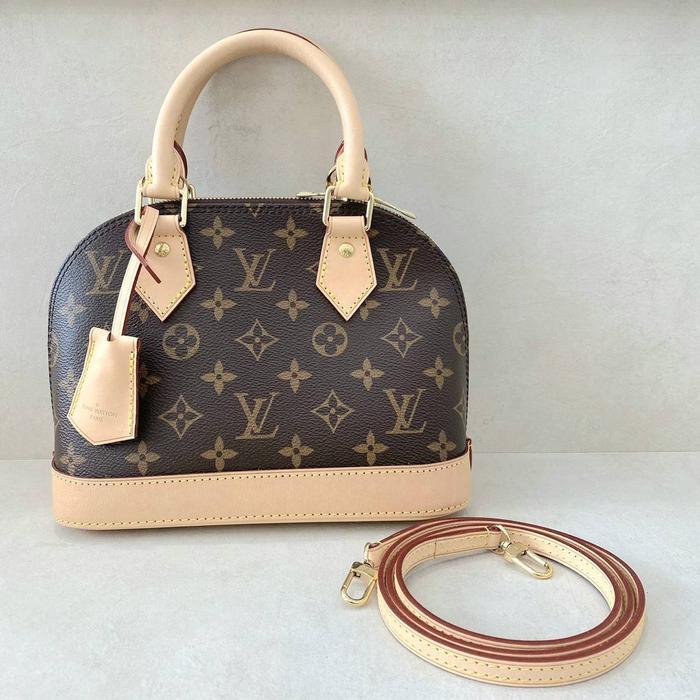 LV LOUIS VUITTON ALMA BB IN DAMIER EBENE / MONOGRAM