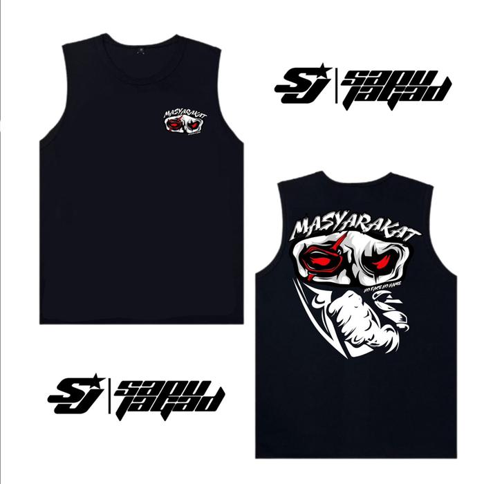 Singlet MASYARAKAT NO FACE NO NAME Free Stiker