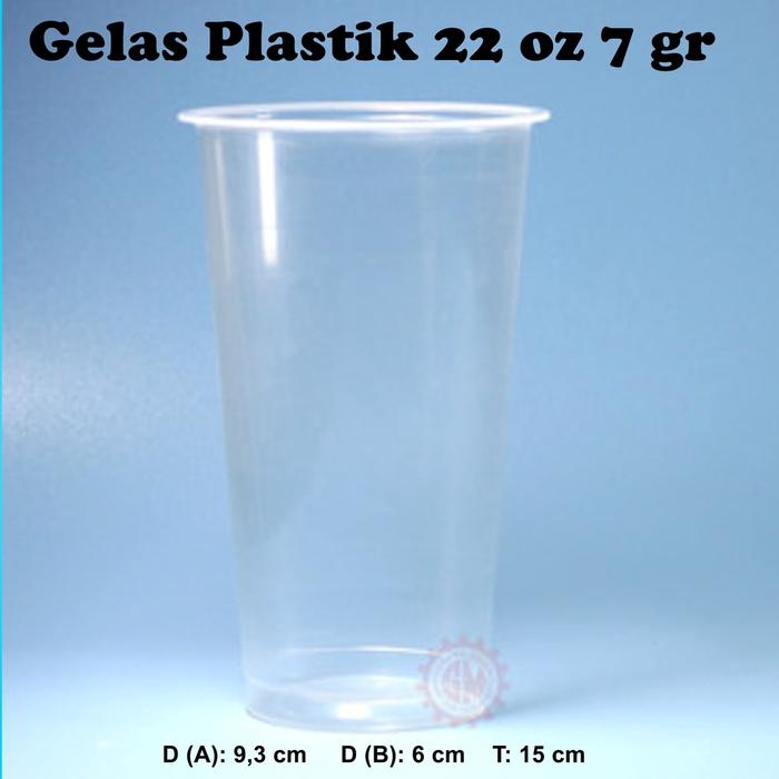 Safitiri (50Pcs) Gelas 22 Oz Plastik Cup Plastik 22 Oz 7 Gr / 10 Gr / 22 Oz Oval