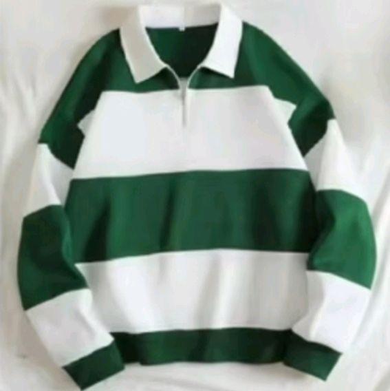 SWEATER Rugby Crewneck Salur Wangki Hitam Putih untuk Pria dan Wanita