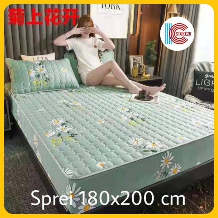 Sprei Waterproof / Sprei Protektor bermotif / sprei antibocor double layer