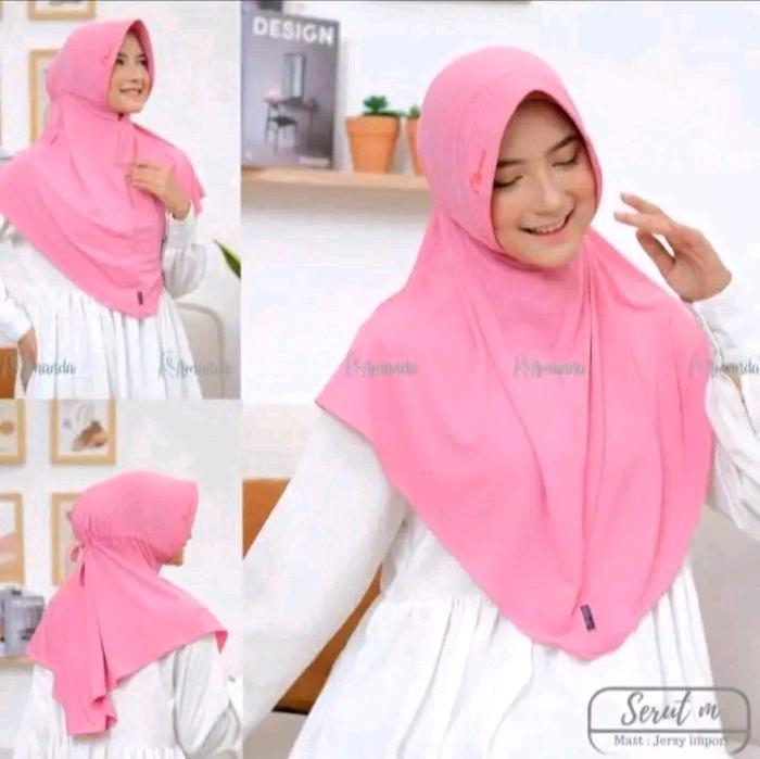 HARGA RESELLER JILBAB SERUT AMANDA ORIGINAL 100%  / HIJAB SERUT AMANDA POLOS PET BORDIL BAHAN Murah 