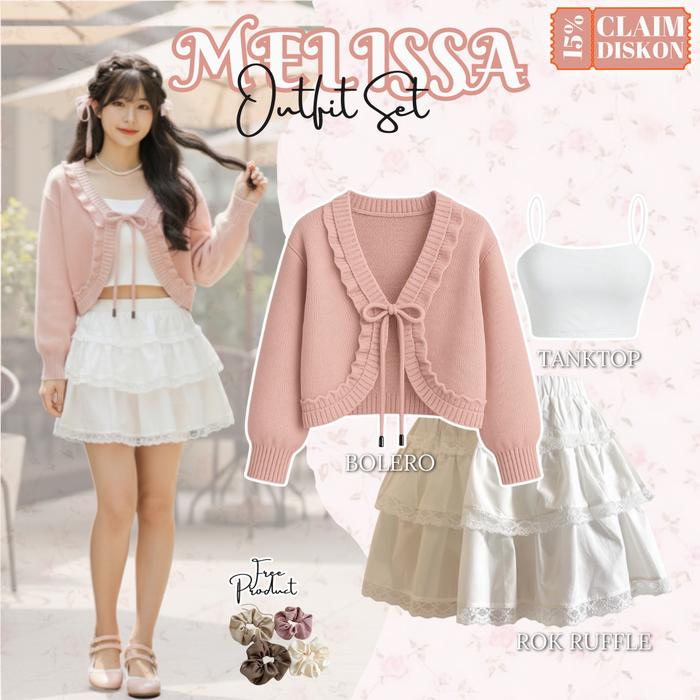 Setelan Dress Korean Style Pevita Bolero Midi Dress Tas Bahu One Set Remaja Cantik Bolero Rajut Pink