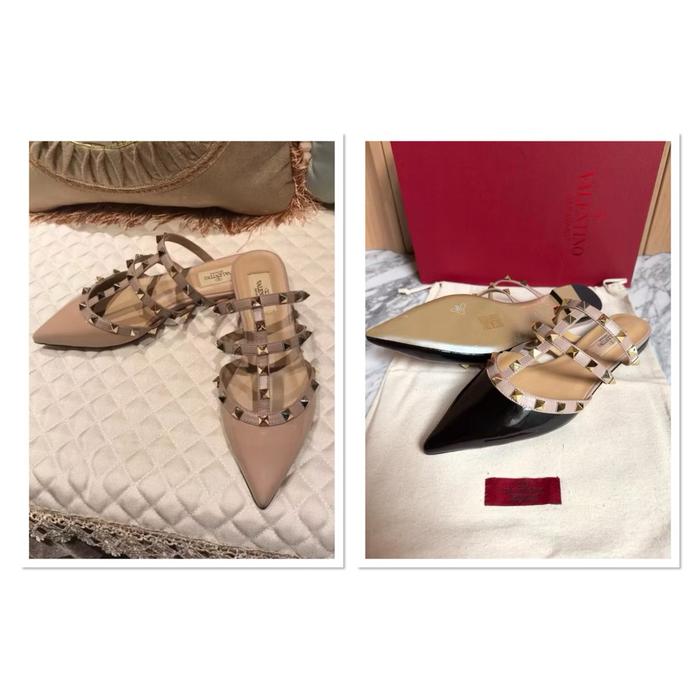 Sandal Mules Valentino Nude Branded Wanita Import Vvip Quality