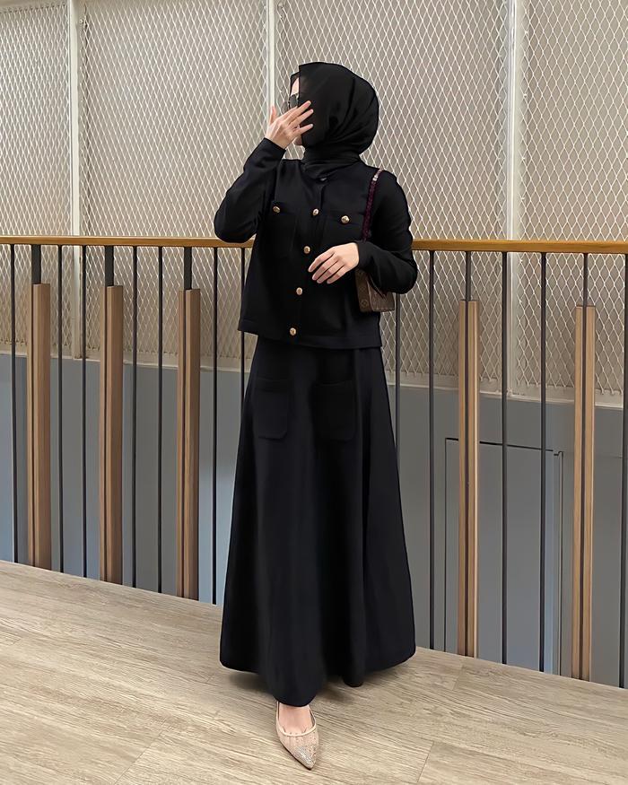 GONEGANI OFFICIAL - Pakaian Wanita Satu Set Rok Ima Set Sweater