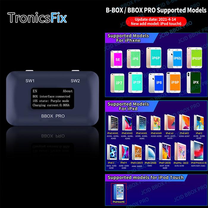 JC B-BOX Pro DFU Box Window DCSD Cable for IOS A7-A11 One Key Purple