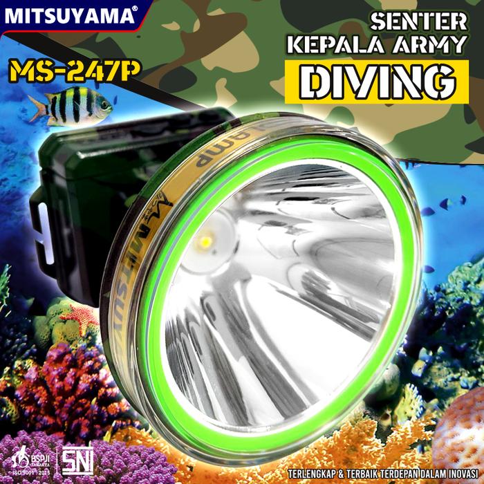 Senter Kepala Selam Mitsuyama MS-247P 120W 6000mAh | Senter Selam Headlamp Super Bright Cahaya Putih