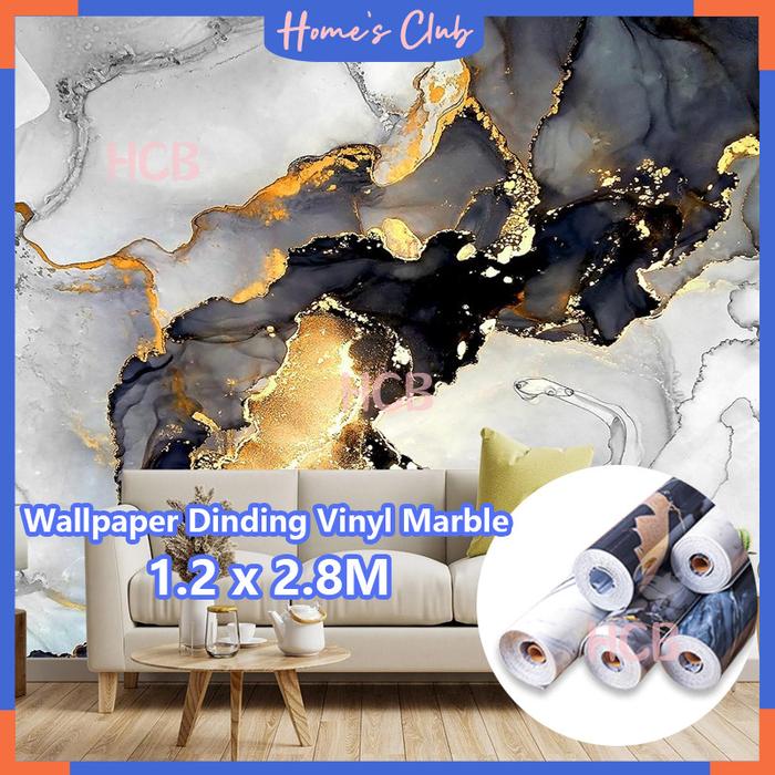 Vinyl Marble Wallpaper Dinding Granit 1.2 X 2.8M Cabinet Wallpaper