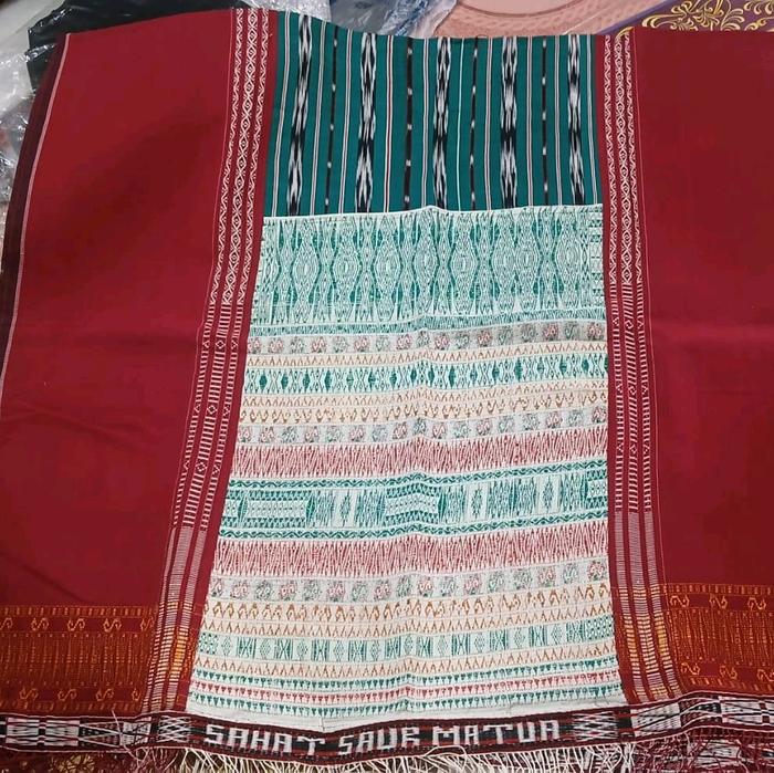 ULOS PUCCA passamot merah Hijau tenun tangan