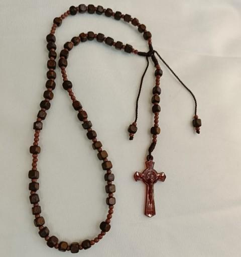 Yeraya Rosario Tali Kayu Kotak rosario kayu kubus kalung doa rosario putih rosario mote salib rosari