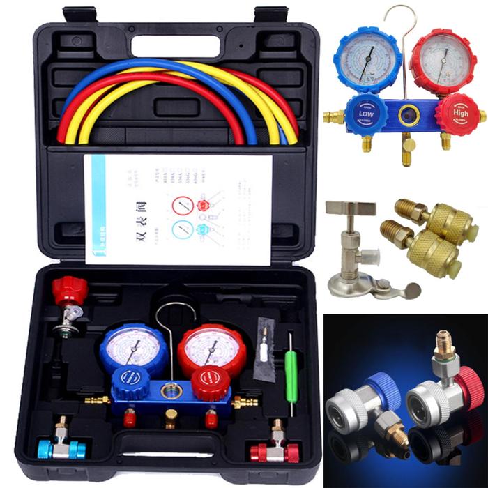 Auto Air Conditioning Pressure Manifold Pressure Gauge Hose Kit for