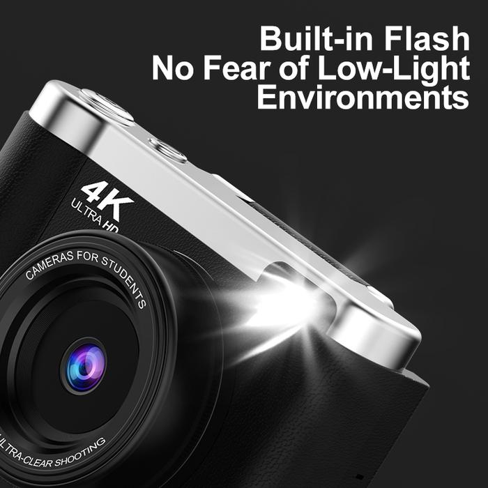 Flip Screen 4K Digital Camera CCD 8x Zoom 4K Resolution 7500W Pixels AF Autofocus Vlog Video Recorde