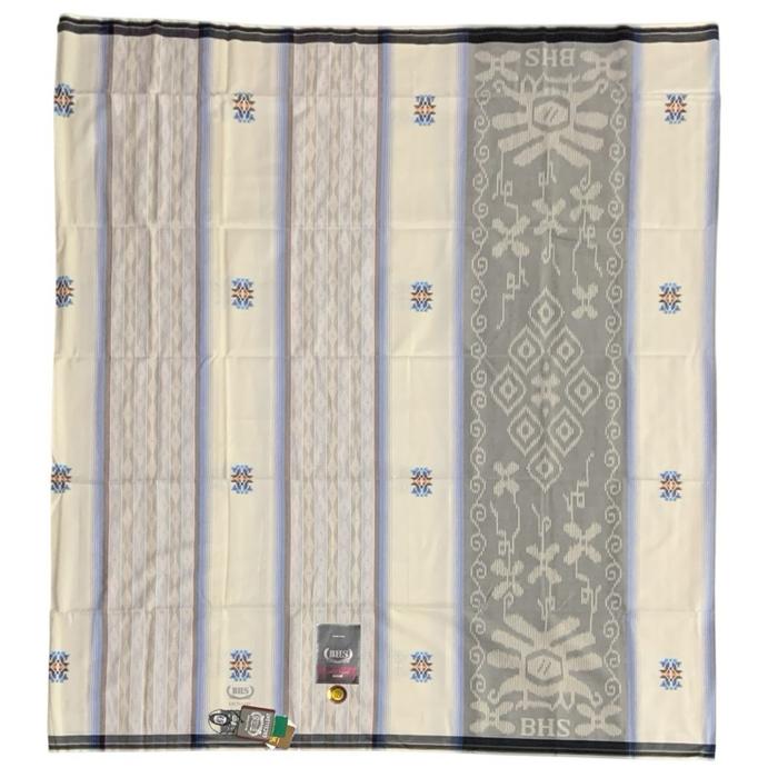 READY SARUNG BHS EXCELLENT GRADE SILVER E52 SCF SONGKET TIMBUL WARNA PUTIH