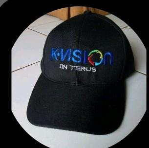 topi hitam kvision / topi bordir kvision / seragam kvision