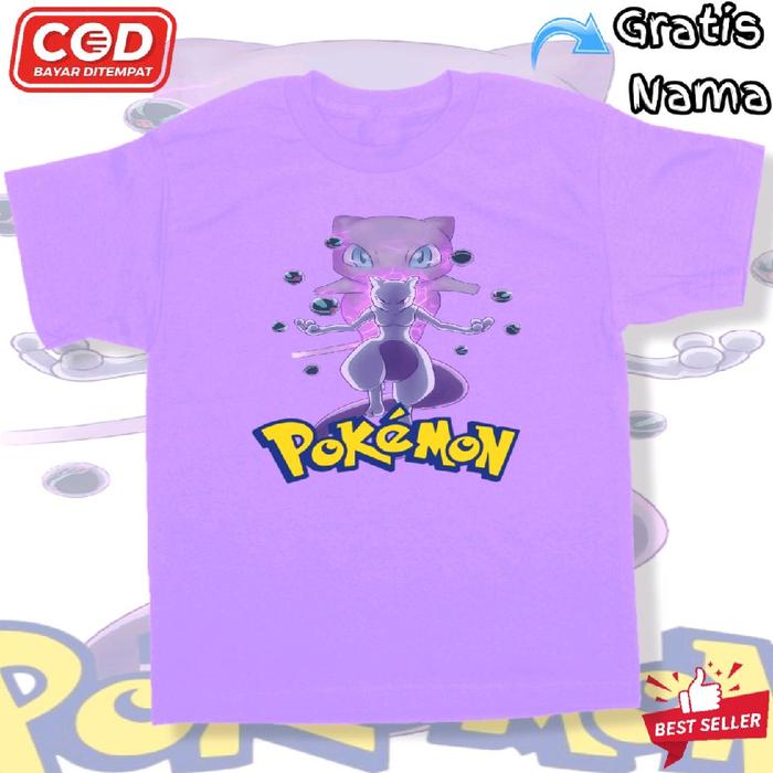 Baju Kaos Anak Unisex Pokemon Mewtwo Terbaru / Tshirt Anak Mewtwo