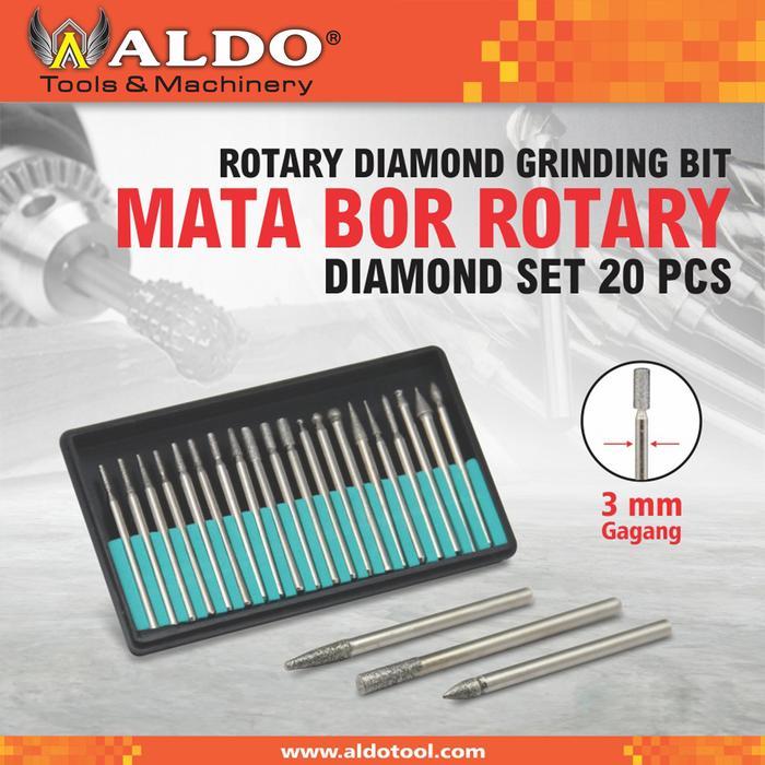 MATA BOR ROTARY DIAMOND SET 20 PCS MERK ALDO