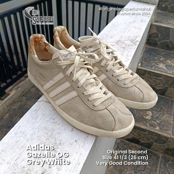 Adidas Gazelle OG Abu Putih Sepatu Sneakers Original