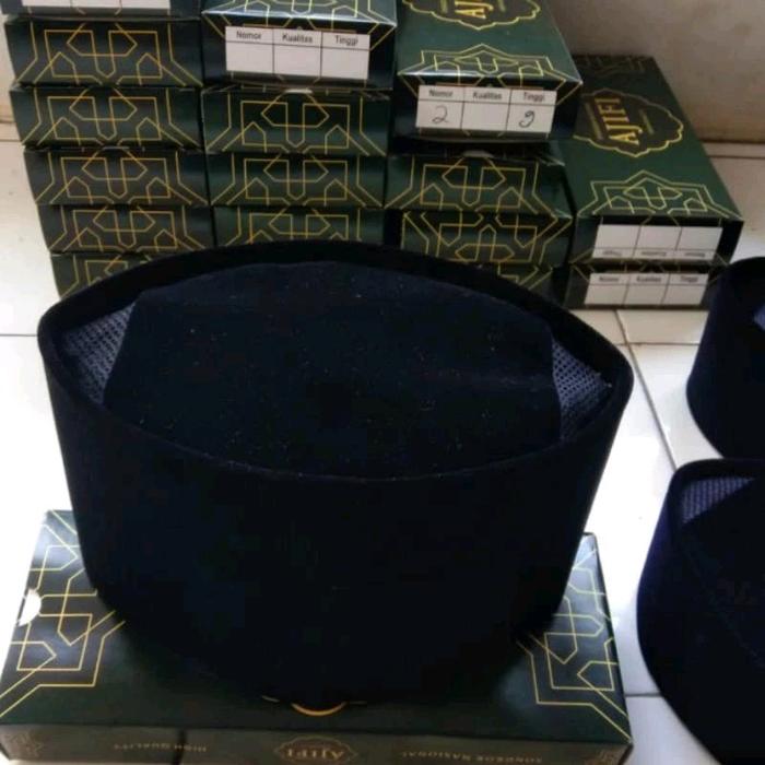 Kopiyah Songkok peci hitam tinggi kopiah hitam tinggi 11Cm,12Cm,13Cm,14Cm,15Cm peci pria dewasa song