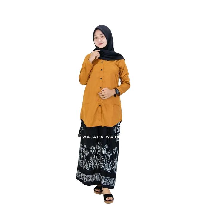 Tunik Baju Atasan Kemeja Santri Putri Pondok Atasan Wanita Santri Lengan Panjang Katun Nyaman Tunik 