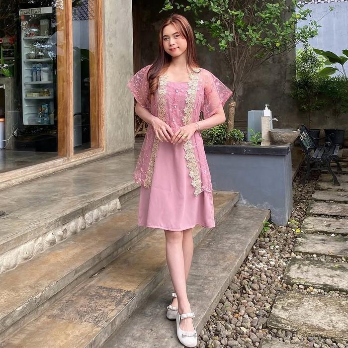Exclusive Sale Pola Wear | Zora Outer Brukat Etnik Vest Tille Kardigan Lace Outer Kebaya Kondangan M