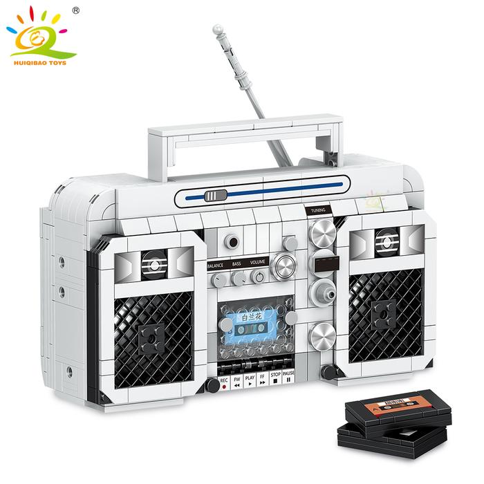 HUIQIBAO Simulation Retro Radio Tape Recorder Model Micro Building
