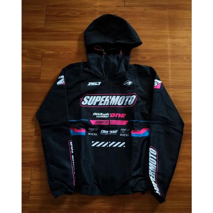 Jaket Taslan Supermoto Custom Desain Bebas S-XXL