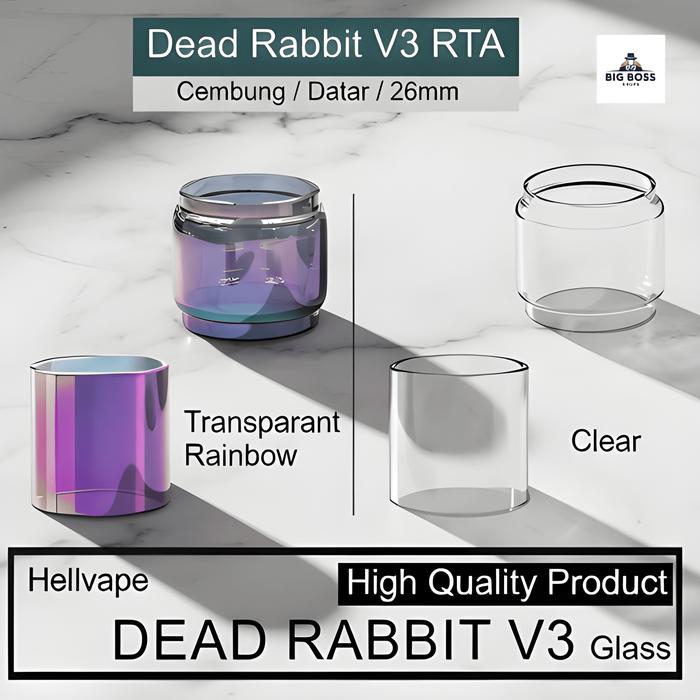 [PALING DICARI] Glass Tank Dead Rabbit V3 26mm Original Kaca Replacement Bubble