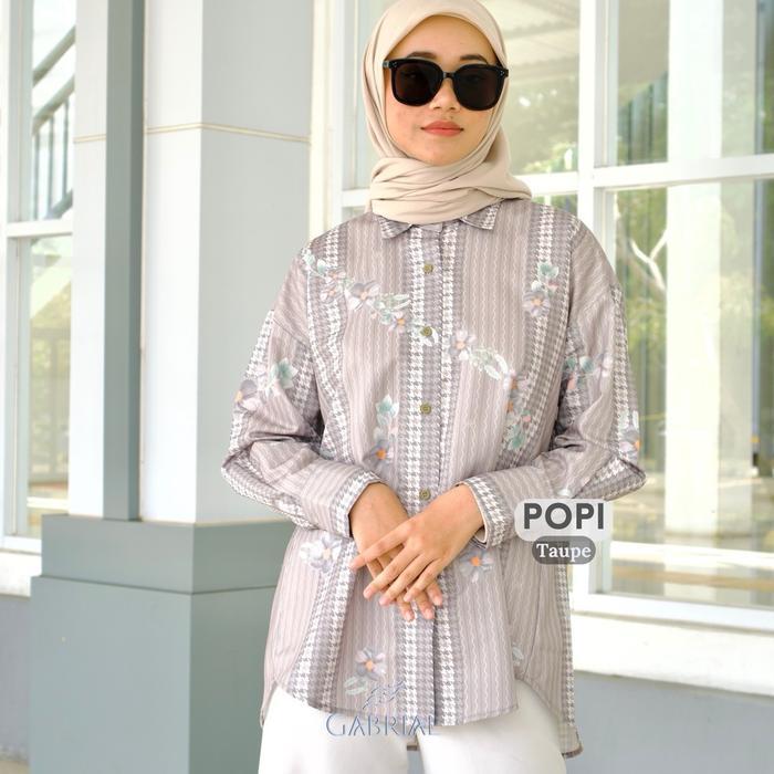 Gabrial POPI Shirt 7 Warna Atasan Wanita Exclusive Monogram Printed Limitide Gabrial Hijab Top katun